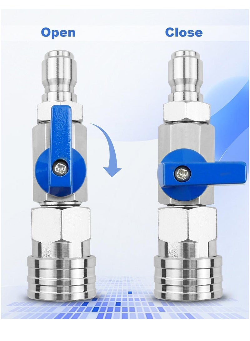 Heavy Duty High Pressure Washer Ball Valve Kit 3/8 NPT Quick Connector 4500 PSI for Power Washer Hose Control Water Flow Switch with Raw Material Belt - Image 4